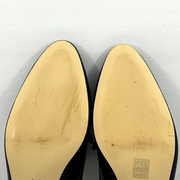 COACH BLACK ALL LEATHER IRENE MULE LOAFER EITH GOLD LOGO & HARDWARE, SIZE 7-B - Picture 7 of 16